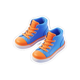 3D Clay Sneaker Shoes Icon - Blue & Orange Footwear