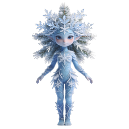Snow Fairy Winter Fantasy Character Icon - 3D Render
