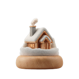 Snow Globe Log Cabin - Winter Holiday Icon