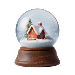 Snow Globe Cabin Winter Scene Christmas Icon