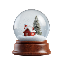 Snow Globe Cabin Winter Icon | Festive Holiday Decoration