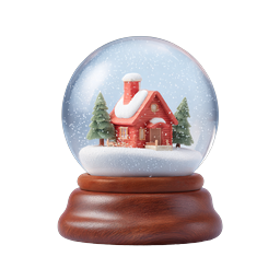 Snow Globe with Cozy Winter Cabin - Christmas Icon