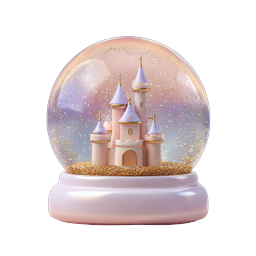Enchanted Snow Globe Castle - Magical Fairy Tale Icon