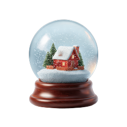 Christmas Snow Globe with Cozy Cabin - Winter Holiday Icon