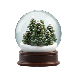 Christmas Snow Globe with Snowy Pine Trees Icon