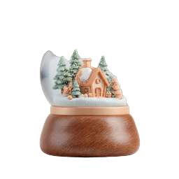 Christmas Snow Globe Winter Scene Icon - 3D Render