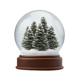 Christmas Snow Globe with Pine Trees Holiday Icon