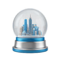 Snow Globe City Icon | Winter Urban Miniature