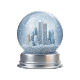 Snow Globe City Icon - Winter Urban Skyline