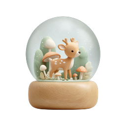 Cute Fawn Snow Globe - Adorable Woodland Winter Icon
