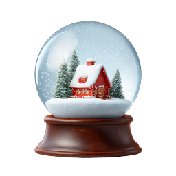Christmas Snow Globe with Cozy Red House - Holiday Icon
