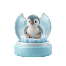 Cute Baby Penguin Snow Globe Winter Icon