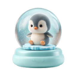 Cute Penguin Snow Globe Icon | Winter Holiday Design