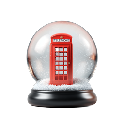 Snow Globe with London Red Telephone Booth Icon