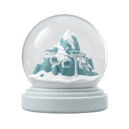 Snow Globe Ski Resort 3D Icon | Winter Sports