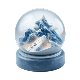 Snow Globe Ski Resort Mountain 3D Icon