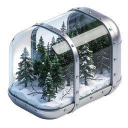 Snow Globe Terrarium with Winter Forest Scene