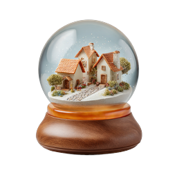 Snow Globe Village Miniature Houses Decorative Icon