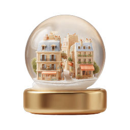 Charming Snow Globe Winter Village Icon | Holiday Decoration
