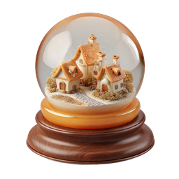 Charming Snow Globe Miniature Village Icon | Holiday Decor