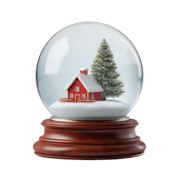 Snow Globe Winter Scene Icon - Festive Christmas Decoration