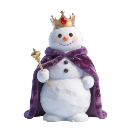 Royal Snow King Winter Character Icon - 3D Rendered