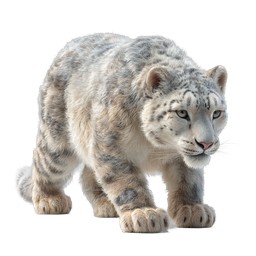Realistic Snow Leopard Cub Icon | Wildlife Animal