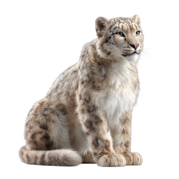 Realistic Snow Leopard Cub Icon - Wildlife Animal Graphic