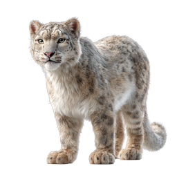 Snow Leopard Cub Wildlife Icon | Realistic Big Cat