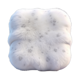 Realistic Snow Leopard Fur Cube 3D Render Icon