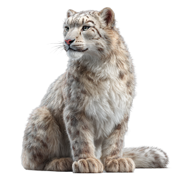 Snow Leopard Realistic Wildlife Icon - Majestic Big Cat