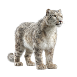 Realistic Snow Leopard Wildlife Icon | Nature Animal Art