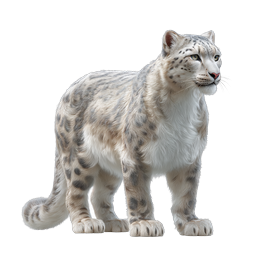 Realistic Snow Leopard Wildlife Illustration Icon