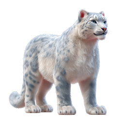 Realistic Snow Leopard 3D Icon | Wildlife Animal