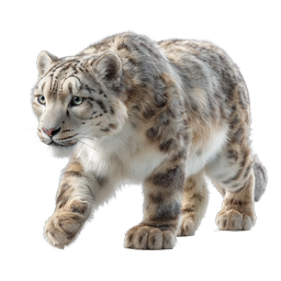Realistic Snow Leopard Wildlife Icon - Majestic Big Cat