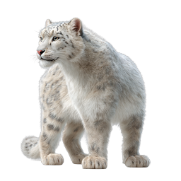 Realistic Snow Leopard Wildlife Icon | Premium Animal Graphics
