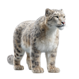 Realistic Snow Leopard Icon - Wildlife Big Cat Illustration