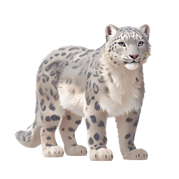Snow Leopard Wildlife Icon - Realistic Big Cat Design
