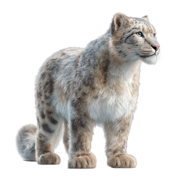 Realistic Snow Leopard Icon - Wild Big Cat Illustration