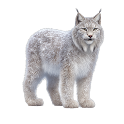 Snow Lynx Winter Wildlife Icon - Realistic Wild Cat