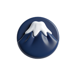 Snow Mountain Emblem - Premium 3D Glossy Badge Icon