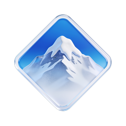 Snow Mountain in Glass Diamond Icon - Premium 3D