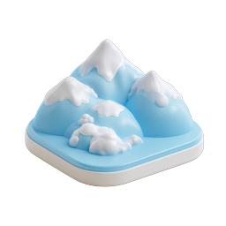 Snow-Capped Mountain 3D Clay Icon | Nature Design