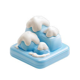 Snow-Capped Mountain 3D Icon | Clay Style Nature Illustration