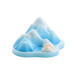Snow Mountain Clay-Style 3D Icon for Nature Designs