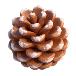 Icono de piña de pino nevada naturaleza invernal - 3D Realista