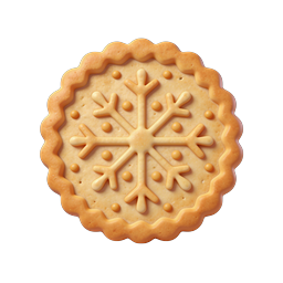 3D スノーフレーククッキーアイコン - 冬のホリデーのお菓子