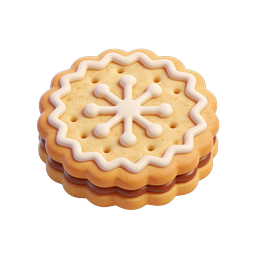 Festive Snowflake Sandwich Cookie 3D Icon
