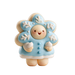 Snowflake Fairy Clay Character Icon - Cute Winter Mascot