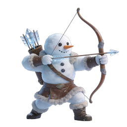 Snowman Archer Warrior 3D Character Icon